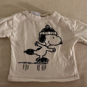 Zara Snoopy Graphic Long Sleeved Tee